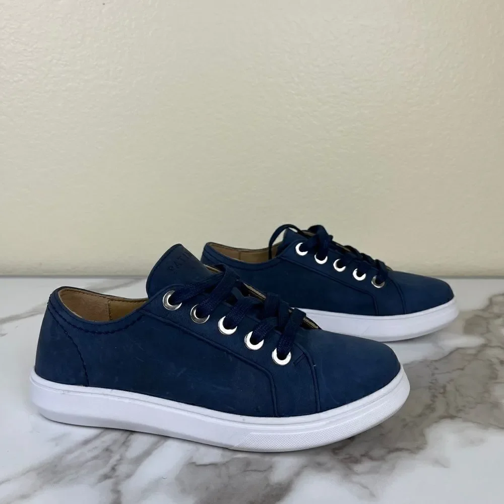 Patina Portland Leather Women’s Size 6.5 Blue Low Top Street Sneakers Casual